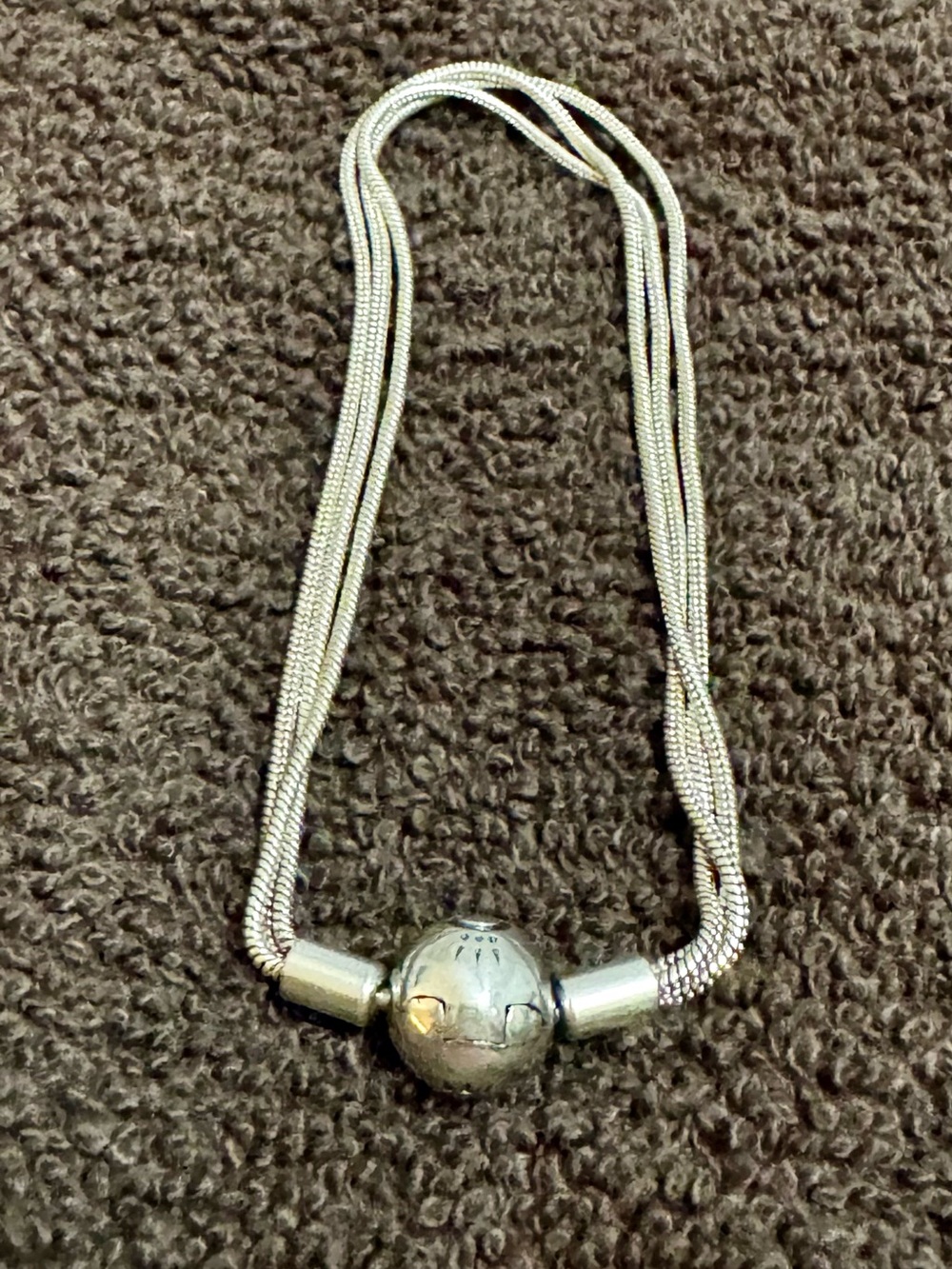 Pandora Multi-Strand Snake Chain Bracelet - Silver 7.9” - Picture 2 of 4